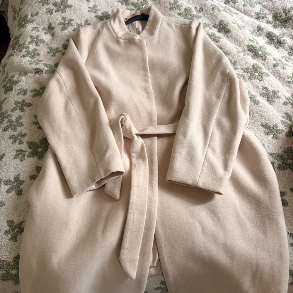 H&M Cream Wool-like Coat XXL